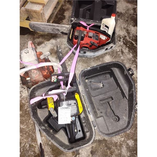 S/3 CHAIN SAWS W CASES (AS-IS)