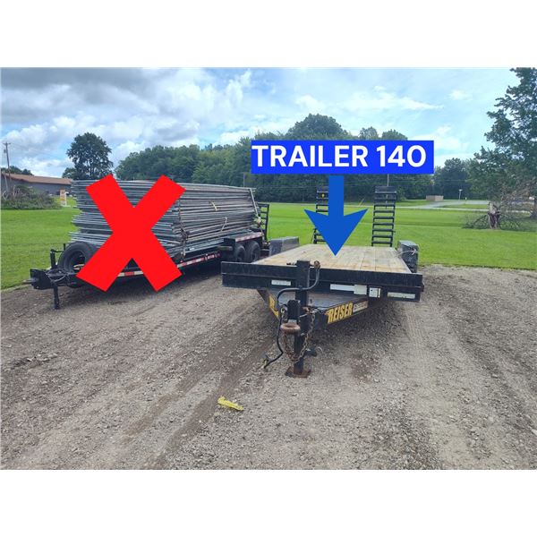 2016 REISER 12,000 LB EQUIPMENT TRAILER   / APPROX 20 FT / HVY DUTY