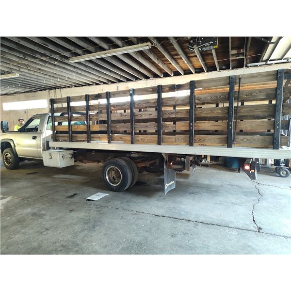 CHEVY 3500 DUALLY W ALUM TILT BED  STAKE SIDES / SUPER CLEAN !!!!