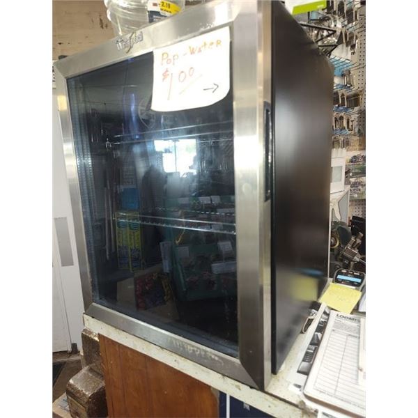 WHIRLPOOL COMMERCIAL  COUNTER-TOP RETAIL GLASS FRONT  REFRIGERATOR / WORKS,