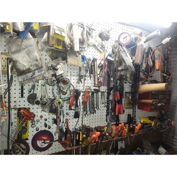 CHAINSAW/ POWER EQUIPMENT HUGE QUANTITY OF TOOLS, PARTS, AND REPAIR ITEMS