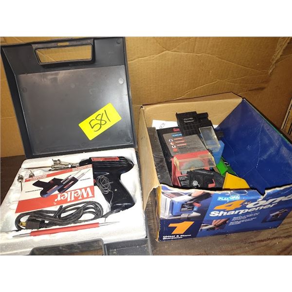 SET OF 2 WELDER AND SOLDER GUN AND 4 IN 1 SHARPENER