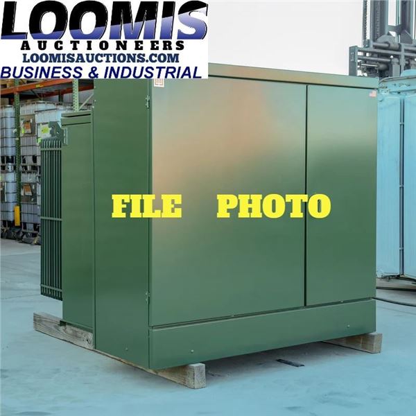NEW GENERAL ELECTRIC 3000 KVA THREE PHASE , PAD MOUNT TRANSFORMER 13,800V DELTA HV PRIMARY 415/240 V