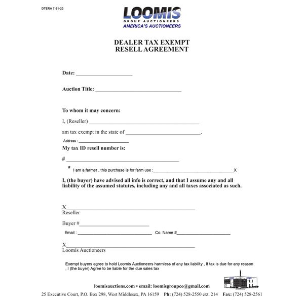 TAX EXEMPTION FORM