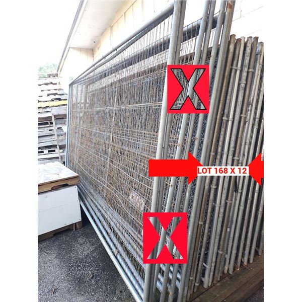 Portable Construction Fence Panels  Approx : 13 Ft L X 72"H Location#1