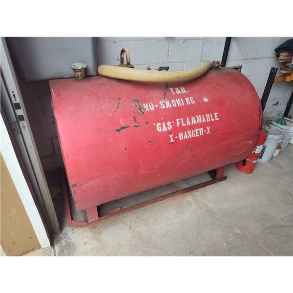 APPROX 250 GALLON FUEL TANK / STORED INSIDE
