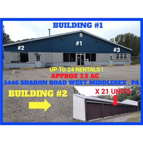 WEST MIDDLESEX,PA : BID HERE:MULTI INCOME 2 BUILDING / ONE PARCEL COMMERCIAL PROPERTY