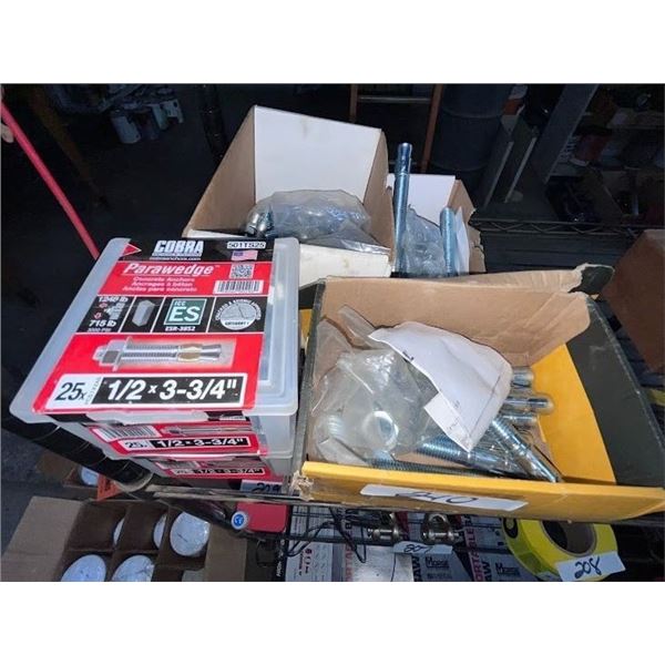 LARGE ASSORTMENT OF NEW FASTENAL AND COBRA HARDWARE