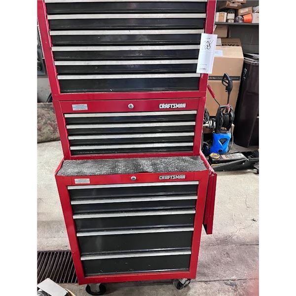 3 SECTION CRAFTSMAN ROLLING TOOL BOX/ TOP LOCKS