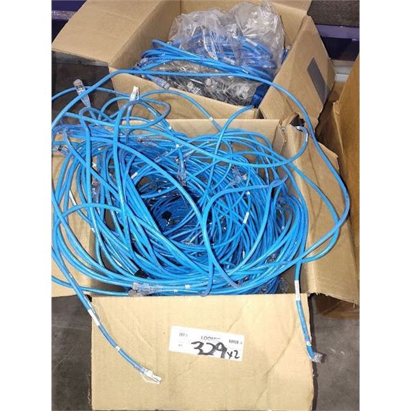 NEW BLUE & BLACK 10FT  CAT 6 CM SL BOOT CORDS APPX 100 PCX (2 BXS)