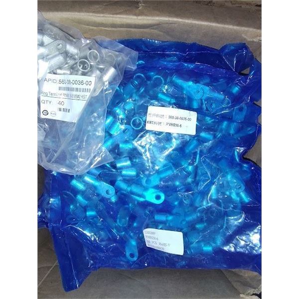 NEW LOT OF INSULATED RING TEMINALS APPROX 1540 PCS $3000.00 LOT MSR VALUE