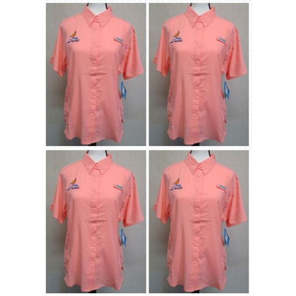 Qty 4 Women's Size S Pink Tamiami II Short Sleeve Shirts