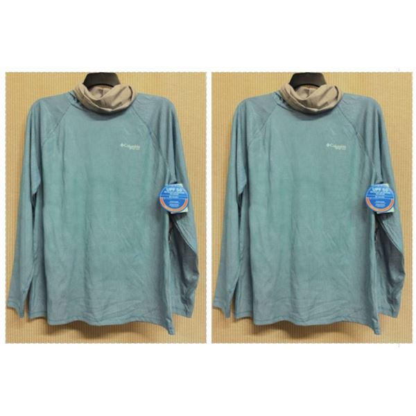 Qty 2 Men's Size XXL Terminal Deflector Zero Hoodie SPF 50, Deep Marine