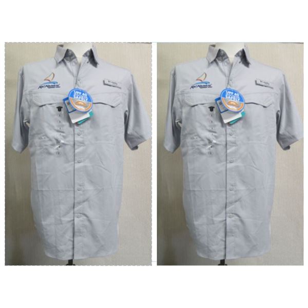 Qty 2 Men's Size S Gray Low Drag Offshore Short Sleeve Shirts