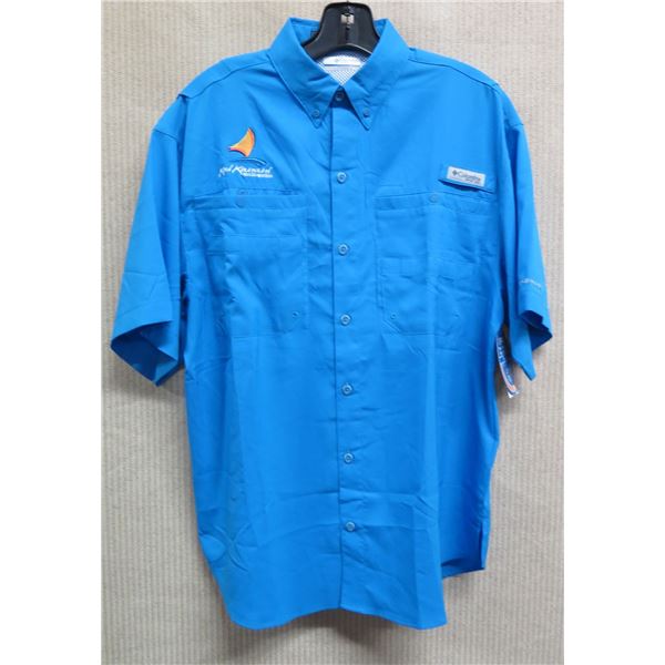 Men's Size S Tamiami II Short Sleeve Shirt, Compass Blue