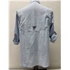 Image 2 : Men's Size S Super Tamiami Blue Grid-Pattern Long Sleeve Button-Up Shirt