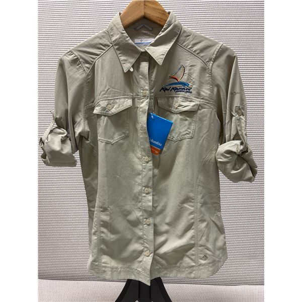 Women's Size S Fossil Khaki/Beige Psych To Hike Long Sleeve Shirt