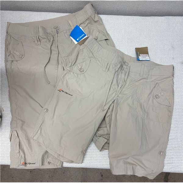 Qty 2 Women's Size 16 Khaki Capri Pants & Long Shorts