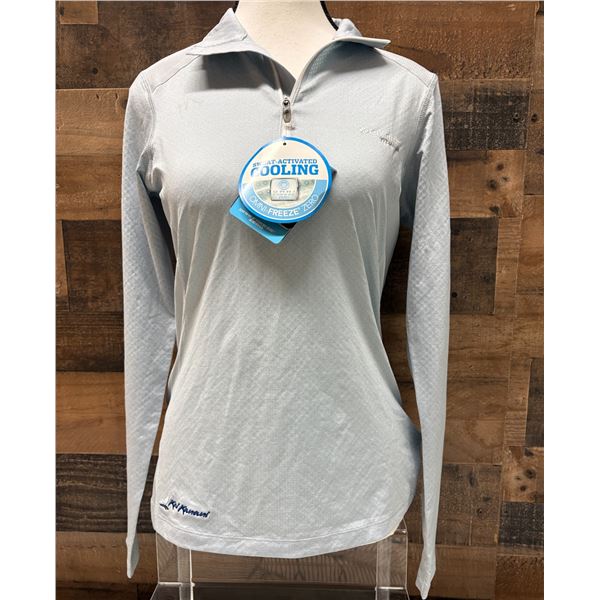Women's Size S Icy Gray Titanium Titan Ice Half Zip Long Sleeve Shirt