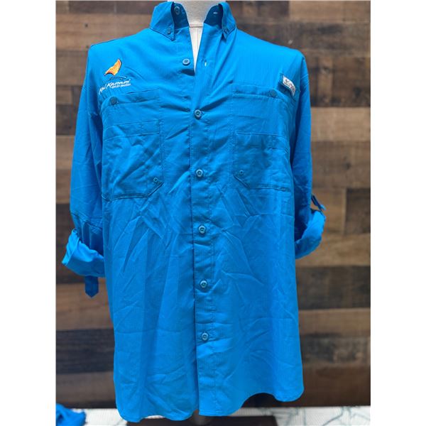 Men's Size XXL Compass Blue, Columbia PFG, Long Sleeve Shirt