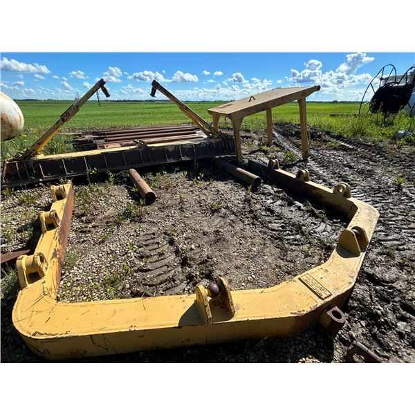 D6 Weldco-Beales 14' Dozer blade c/w C frame, ROPS canopy & trunnions