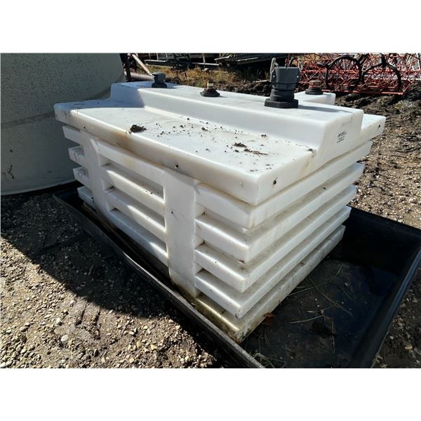 White plastic tank w/ containment , 200 gallons