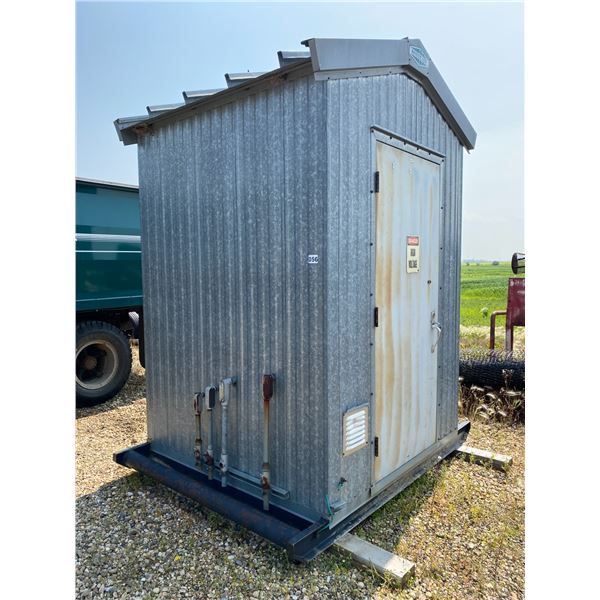 6 ft. x 6 ft. Insulated building on steel skids c/w elec. panels