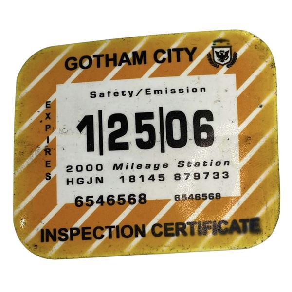 The Dark Knight Rises (2012) - Gotham City Car License Sticker Prop & Heath Ledger Photo