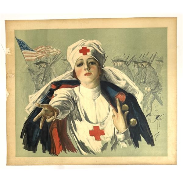 1918 US Red Cross Nurse Poster, Harrison Fisher