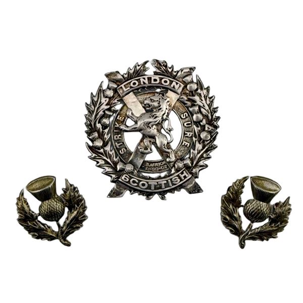 London Scottish Officer's Cap & Collar Badges