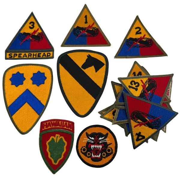 WWII Army Armored Division Insignia Patch Lot
