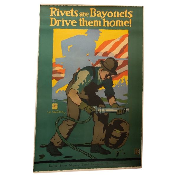 WWI "Rivets Are Bayonets" Poster