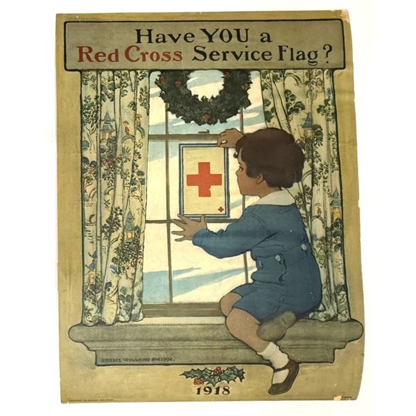 1918 Have You a Red Cross Service Flag Poster