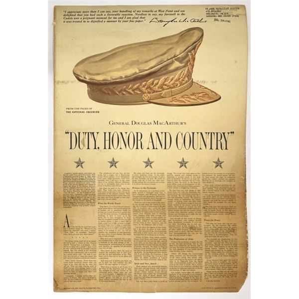 General MacArthur Speech US Army Recruiting Poster