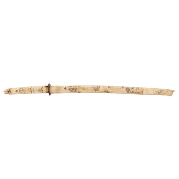 Vintage Japanese Carved Bone Sword With Sheath