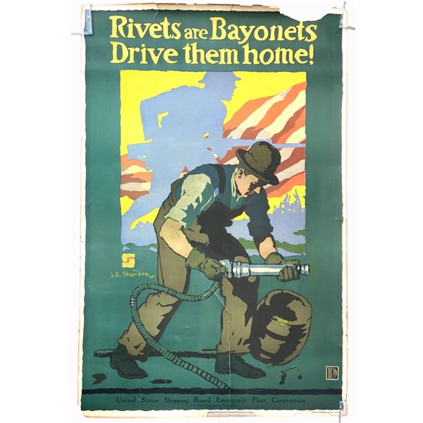 WWI Propaganda Poster - "Rivets are Bayonets"