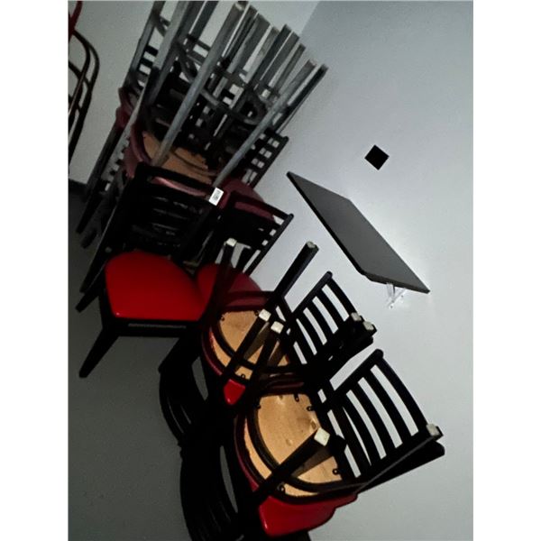 Metal Slatback Dining Chairs 6, Bar Stools - 7
