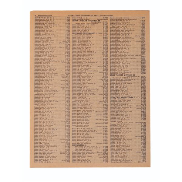 A "Back to the Future" Prop Phone Book Page.