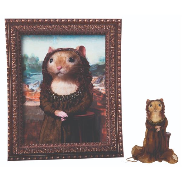 A "Dinner for Schmucks" Prop Taxidermy Mona Lisa Mouse.