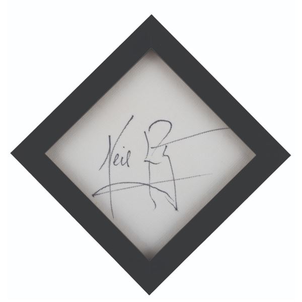 A Neil Armstrong Signed Fabric Square.