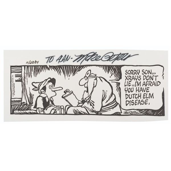 A Mike Peters Signed Mother Goose & Grimm Pinocchio Comic.