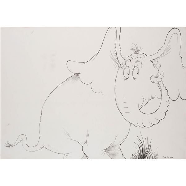 A Horton Hears a Who Original Drawing by Dr. Seuss.