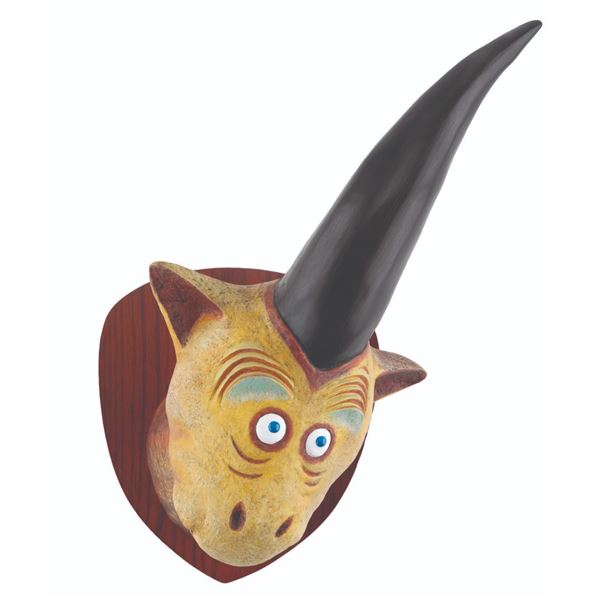 A Dr. Seuss Unorthodox Taxidermy Mulberry Street Unicorn.