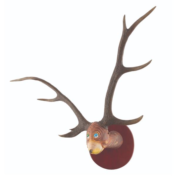 A Dr. Seuss Unorthodox Taxidermy Semi-Normal Green-Lidded Fawn.