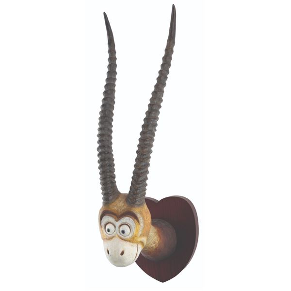 A Dr. Seuss Unorthodox Taxidermy Two Horned Drouberhannis.
