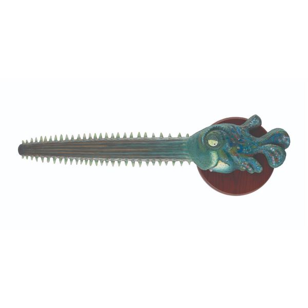 A Dr. Seuss Unorthodox Taxidermy Sawfish.