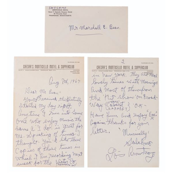 A Louis Armstrong Handwritten Letter.