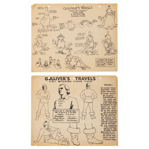 A Pair of "Gulliver's Travels" Model Sheets.