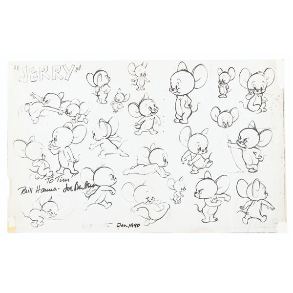A Hanna-Barbera Signed "Tom and Jerry" Model Sheet.