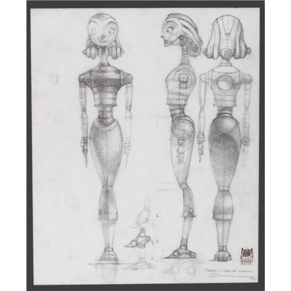 A "Robots" Framed Original Model Drawing.